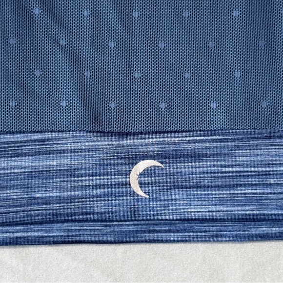 Zyia Womens Mesh Crop Top M Sheer Polka Dot Blue Stretchy Athleisure Sporty READ - Picture 5 of 5